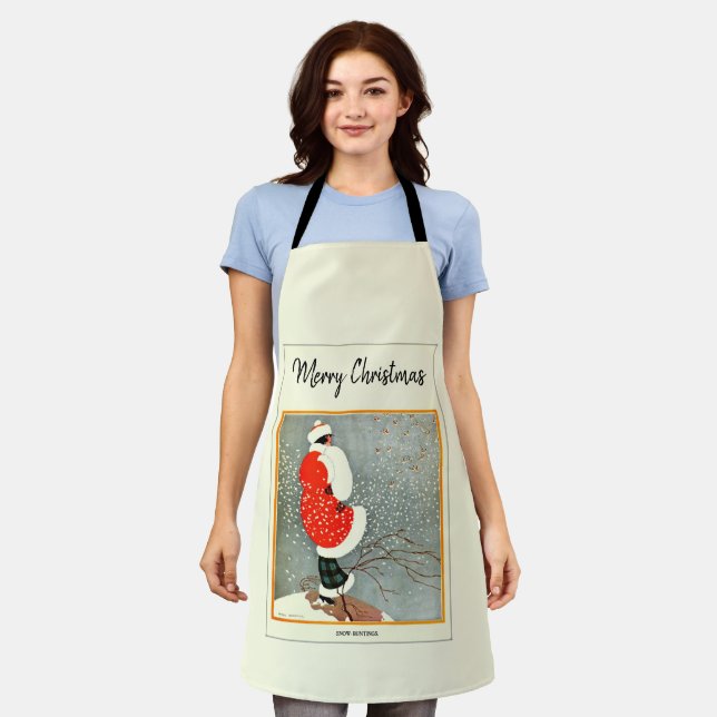 Delantal Feliz Navidad 1914, Bunting de nieve (Gastado)