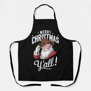 Delantal Feliz Navidad a Todos Vaquero Country Santa Claus