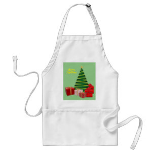 Delantal Feliz Navidad ~ Árbol con regalos