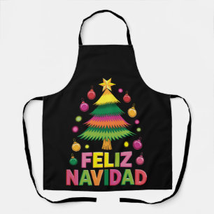 Delantal Feliz Navidad Árbol de Navidad Español Holiday Xma