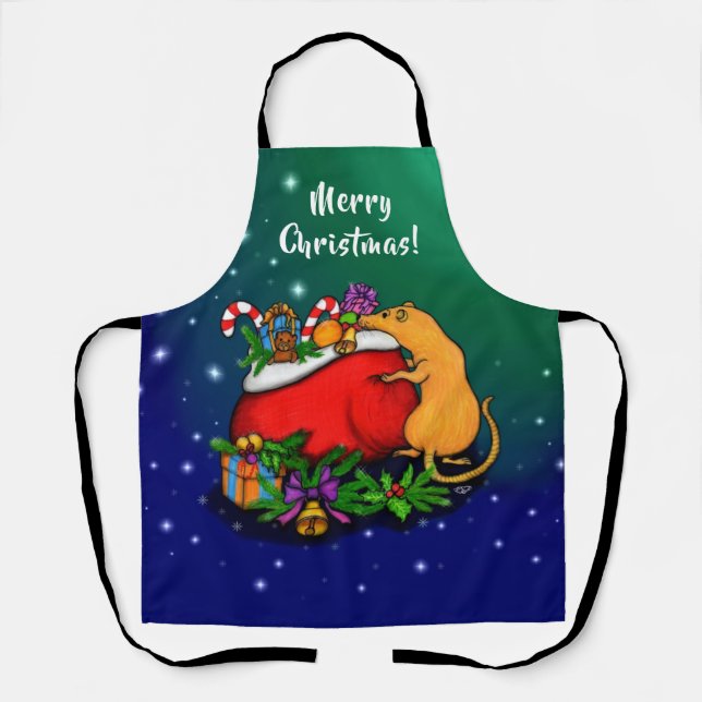 Delantal Feliz Navidad con el príncipe rata (Anverso)