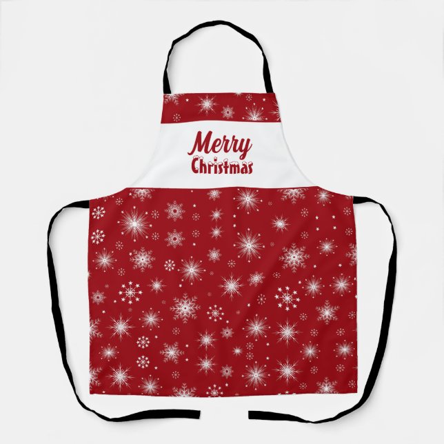 Delantal Feliz Navidad Copo de Nieve  (Anverso)