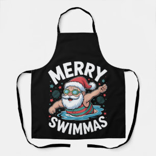 Delantal Feliz Navidad de Natación Santa Nochebuena Piscina
