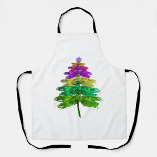 Delantal Feliz Navidad Dragonfly Árbol de Navidad T Camisa