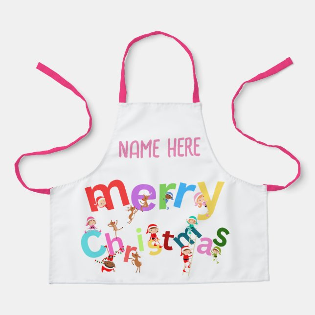 Delantal Feliz Navidad Elves y Apron reno (Anverso)