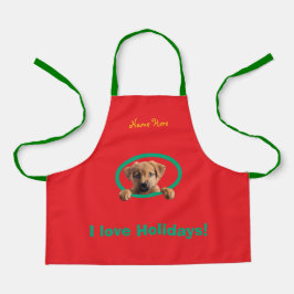 Delantal Feliz Navidad Familia-amoroso Cachorro Má