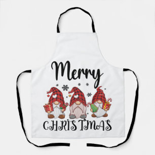 Delantal Feliz Navidad Gnomies Gnomos de Navidad