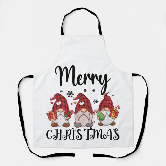 Delantal Feliz Navidad Gnomies Gnomos de Navidad  (Anverso)
