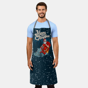 Delantal Feliz Navidad Hotrod Coche Divertido Santa Claus