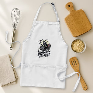 Delantal Feliz Navidad Krampus Paseos en Trineo de Krampus