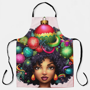 Delantal Feliz Navidad Melanin Mujeres Chicas Negras Magia