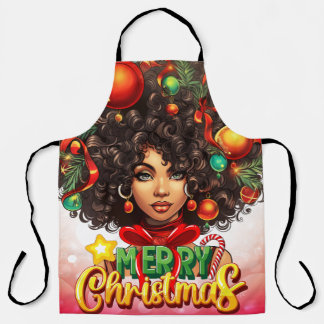 Delantal Feliz Navidad Melanin Mujeres Chicas Negras Magia