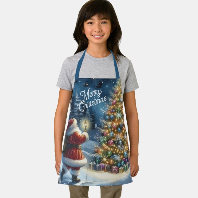 Delantal Feliz Navidad Papá Noel todo en el Apron impreso (in situ)