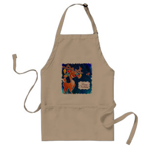 Delantal Feliz Navidad Prancing Reindeer