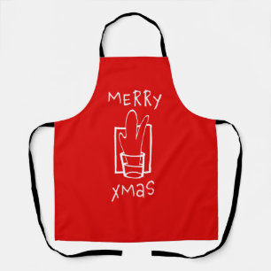 Delantal Feliz Navidad Rojo
