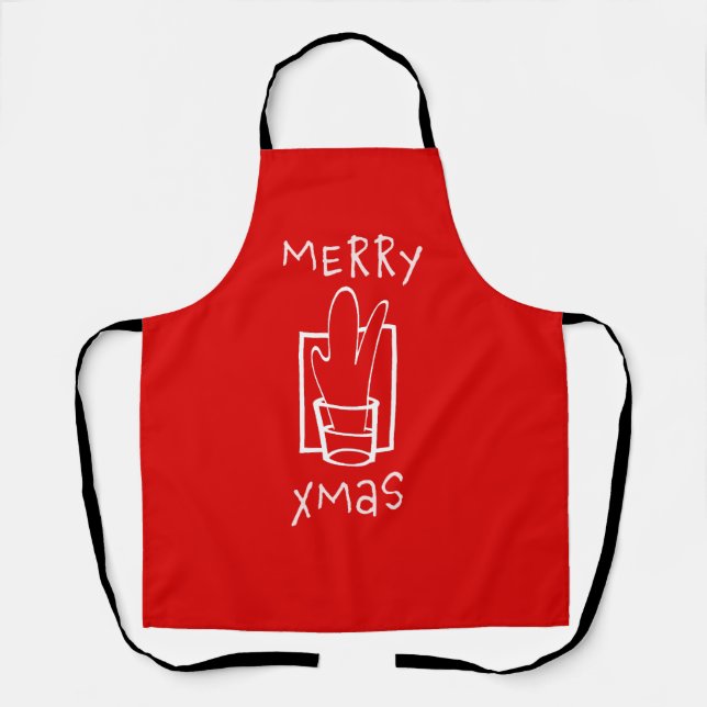 Delantal Feliz Navidad Rojo (Anverso)