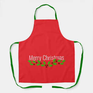 Delantal Feliz Navidad, rojo festivo,