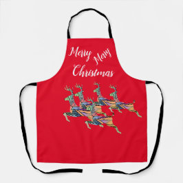 Delantal Feliz Navidad Saltando venado