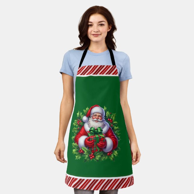 Delantal Feliz Navidad Santa (Gastado)