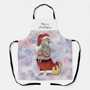 Delantal Feliz Navidad Santa Bear Apron