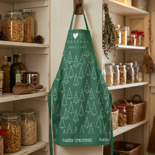Delantal Feliz Navidad Te Amo Abuela Árbol Verde