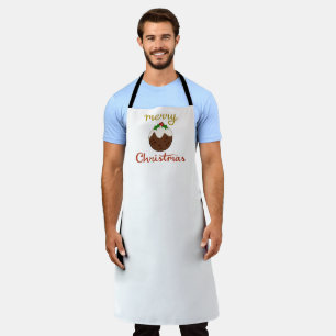 Delantal Feliz Navidad y diseño de pudding