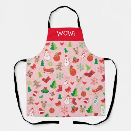 Delantal ¡Feliz Navidad y Feliz Año Nuevo! Nieve divertida 