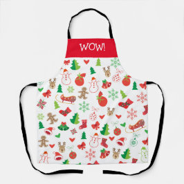 Delantal ¡Feliz Navidad y Feliz Año Nuevo! Nieve XMAS Cuta
