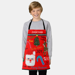 Delantal Feliz Navidad y Recuerdos NOMBRE Apron