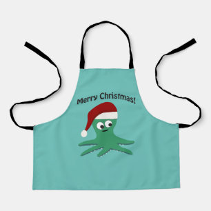 Delantal Feliz octopo navideño