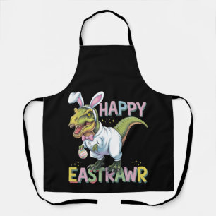 Delantal Feliz Pascua T Rex Pascua Dinosaurio Conejo Huevo