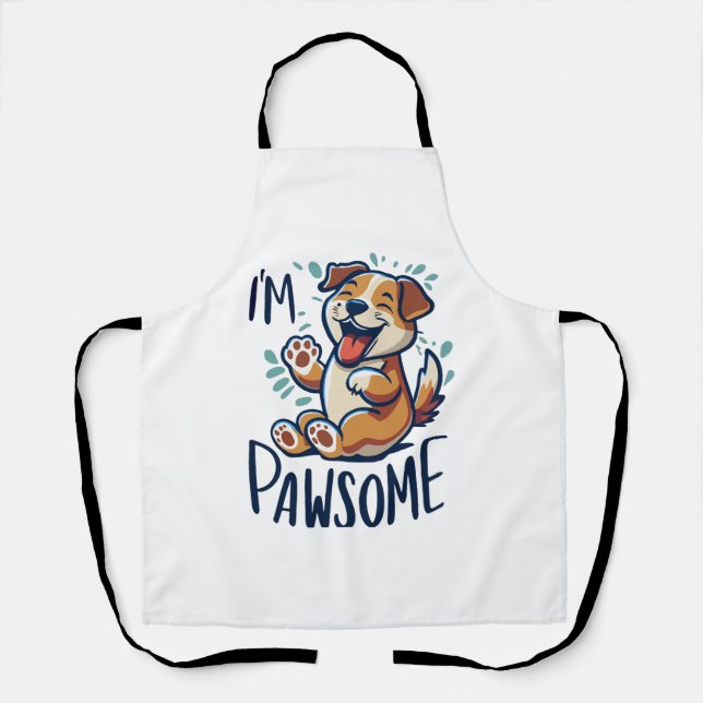 Delantal Feliz perro pawsome Classic T-Shirt (Anverso)