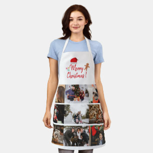 Delantal Feliz Personalizado de Navidad 9 feriado de Collag