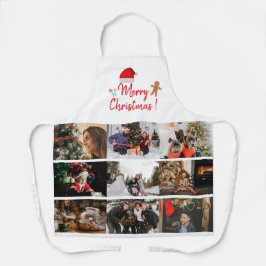 Delantal Feliz Personalizado de Navidad 9 feriado de Collag
