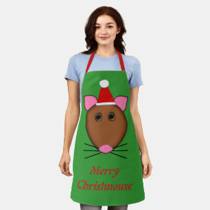 Delantal Feliz Personalizado del ratón navideño