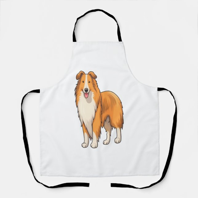 Delantal Feliz Personalizado Rough Collie (Anverso)