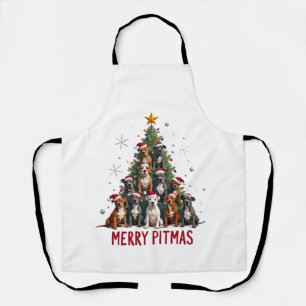 Delantal Feliz Pitmas Pitbull Perro Suéter Feo De Navidad T