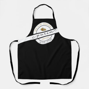 Delantal FELIZ PURIM Gracioso disfraz Apron negro personali