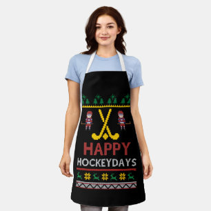 Delantal Feliz regalo de navidad para Navidades de hockey s