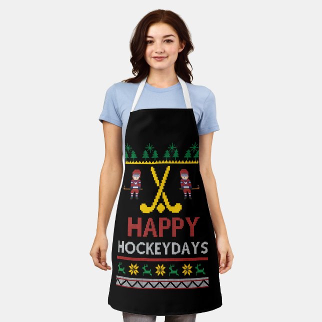 Delantal Feliz regalo de navidad para Navidades de hockey s (Gastado)
