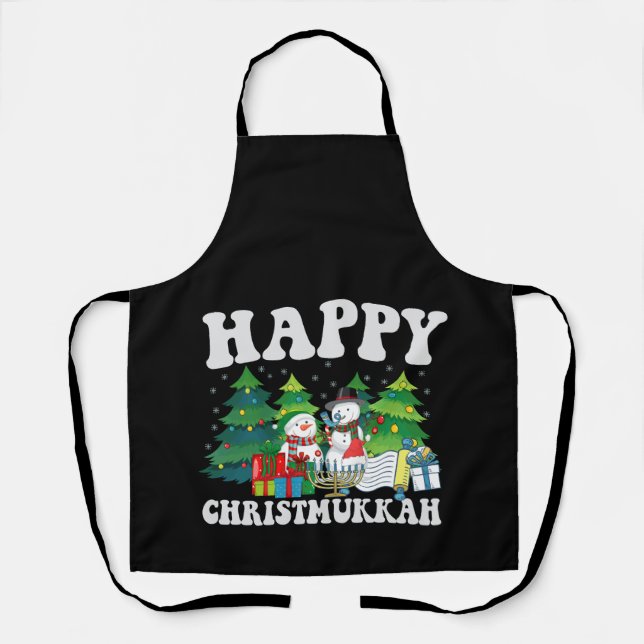 Delantal Feliz regalo de Navidades de Chrismukkah Funny Han (Anverso)