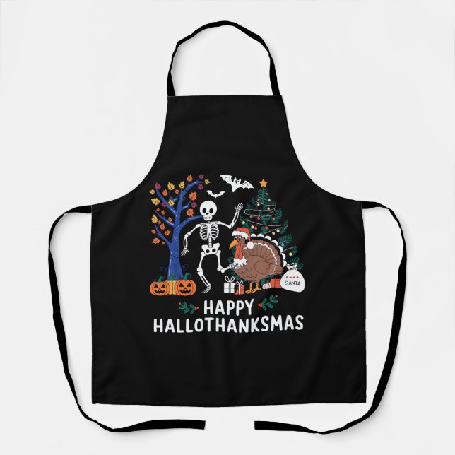 Delantal Feliz regalo de temporada navideña de Hallothanksm (Anverso)