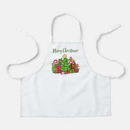 Delantal Feliz Regalos de Navidad Alrededor Del Árbol