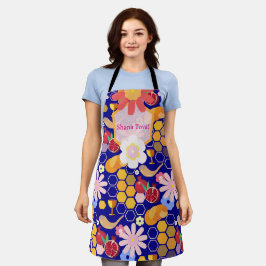 Delantal Feliz Rosh Hashanah Patrón floral de Año Nuevo jud