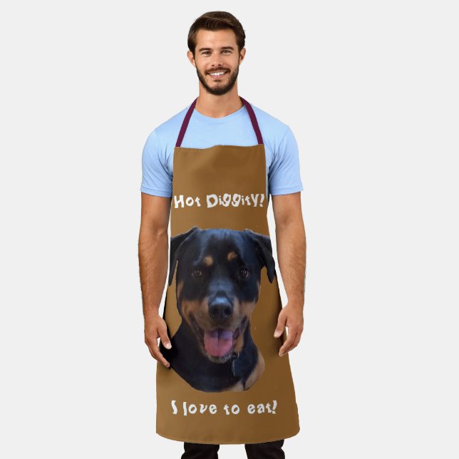Delantal Feliz Rottweiler Apron, amante de la familia (Gastado)