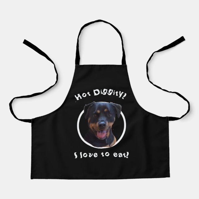 Delantal Feliz Rottweiler Apron, amante de la familia (Anverso)