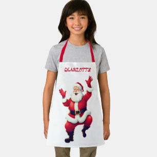 Delantal Feliz Santa Dance   Nombre de Chicas Rojo Y Blanco