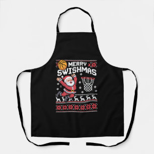 Delantal Feliz Swishmas Baloncesto Feo Navidad Xmas