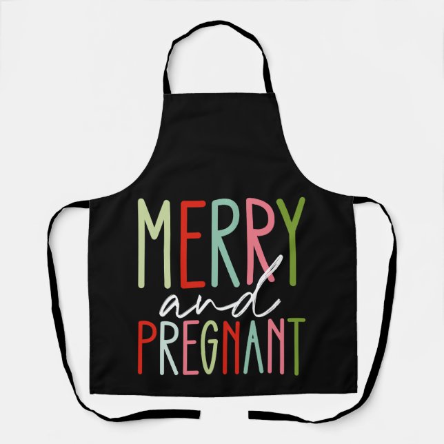 Delantal Feliz y Embarazada Embarazo Navidad Mamá (Anverso)