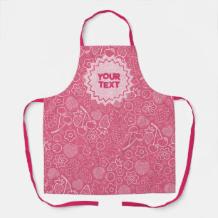 Delantal Femenino Rosa Fruta Fresa Cereza Moderno.